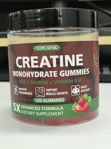 TOPCAPAK Gummies créatine, format portable idéal pour le gym.
