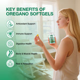 TOPCAPAK huile d'origan-nigelle softgels, bouteille transparente pour suivre le dosage facilement.