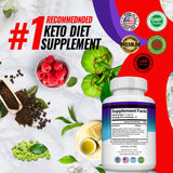 Toplux Keto Boost: tableau d'ingrédients mettant en avant Raspberry Ketones et thé vert.