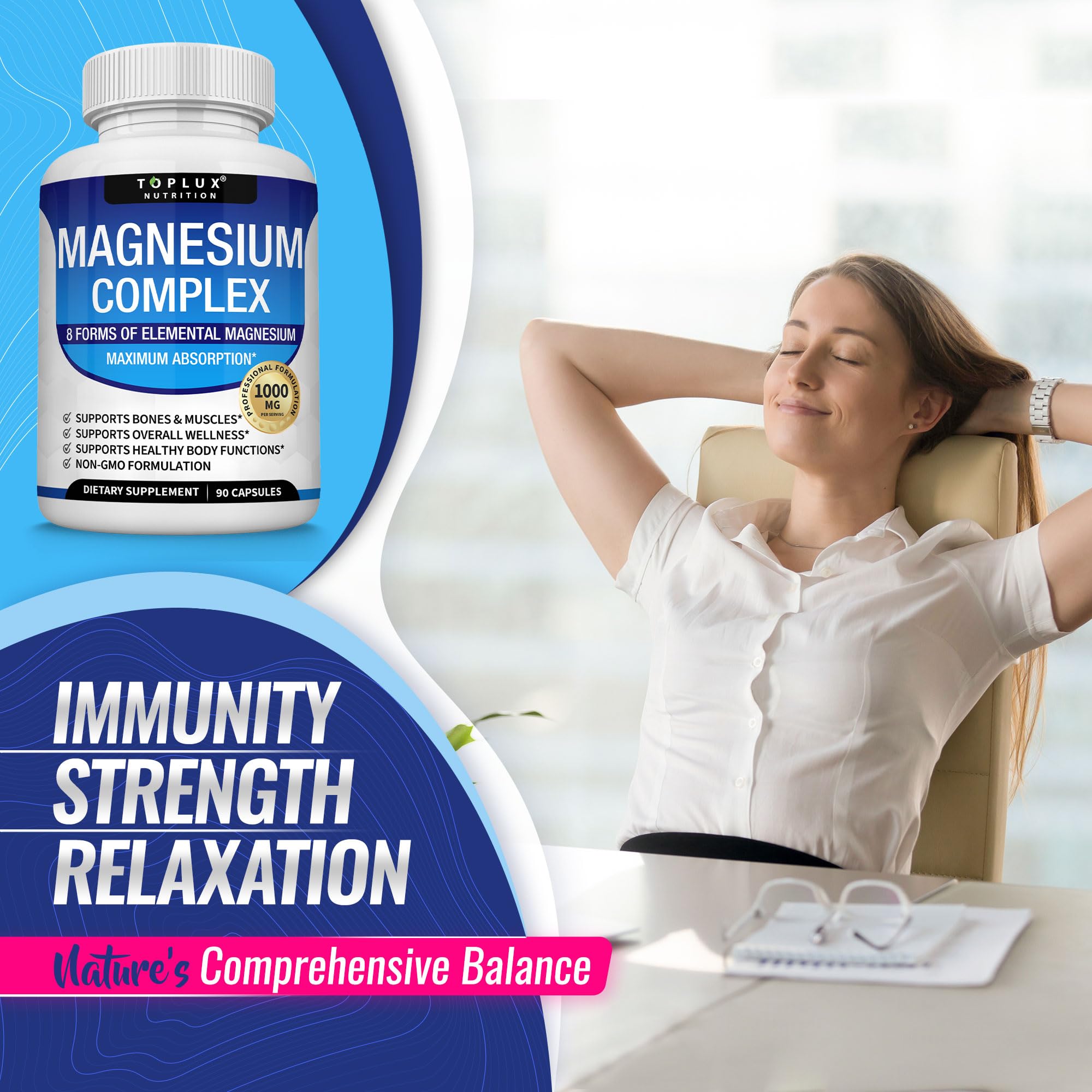 Toplux Magnesium Complex – dosage quotidien recommandé pour une utilisation pratique.
