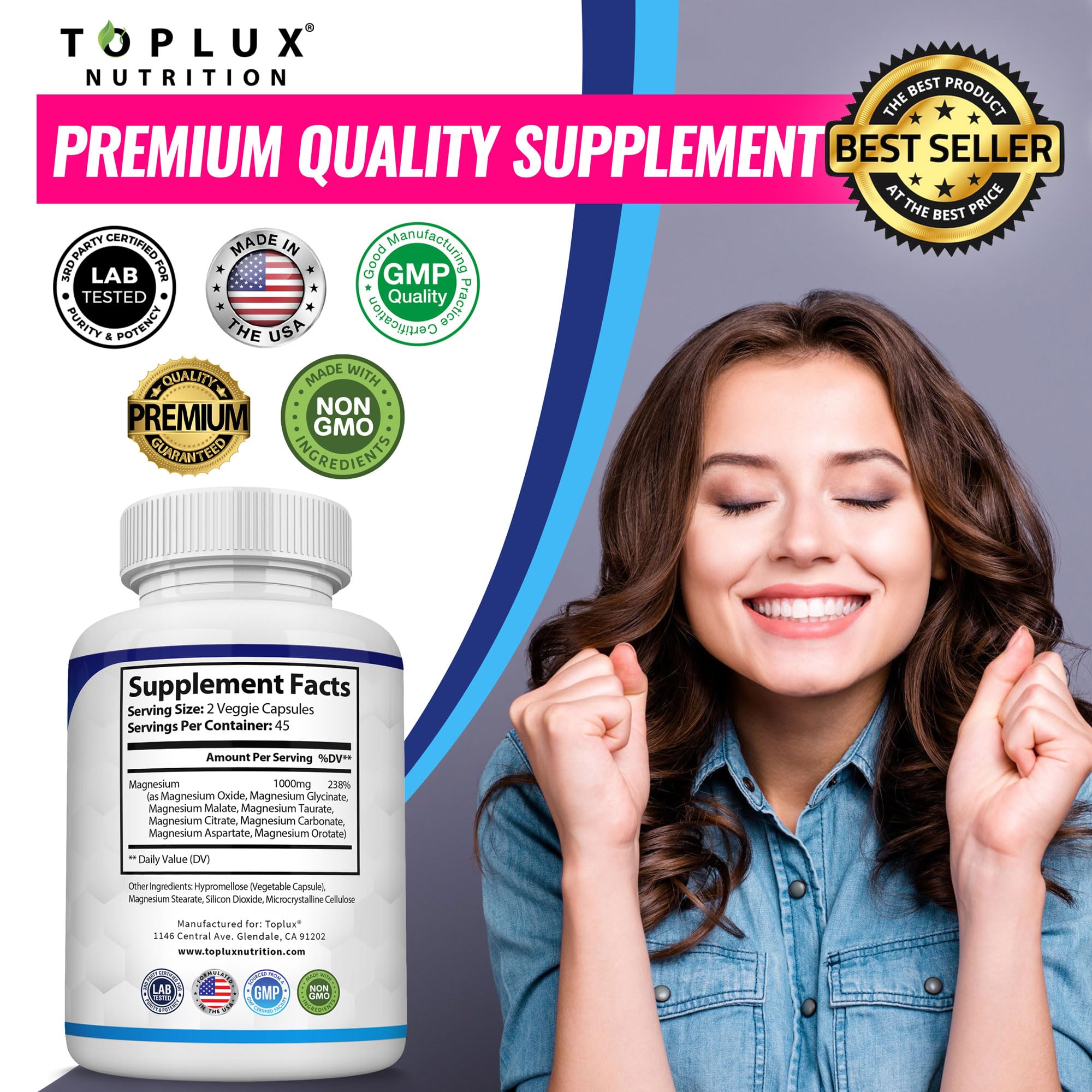Toplux Magnesium Complex – utilisation quotidienne simple pour soutenir les fonctions corporelles.