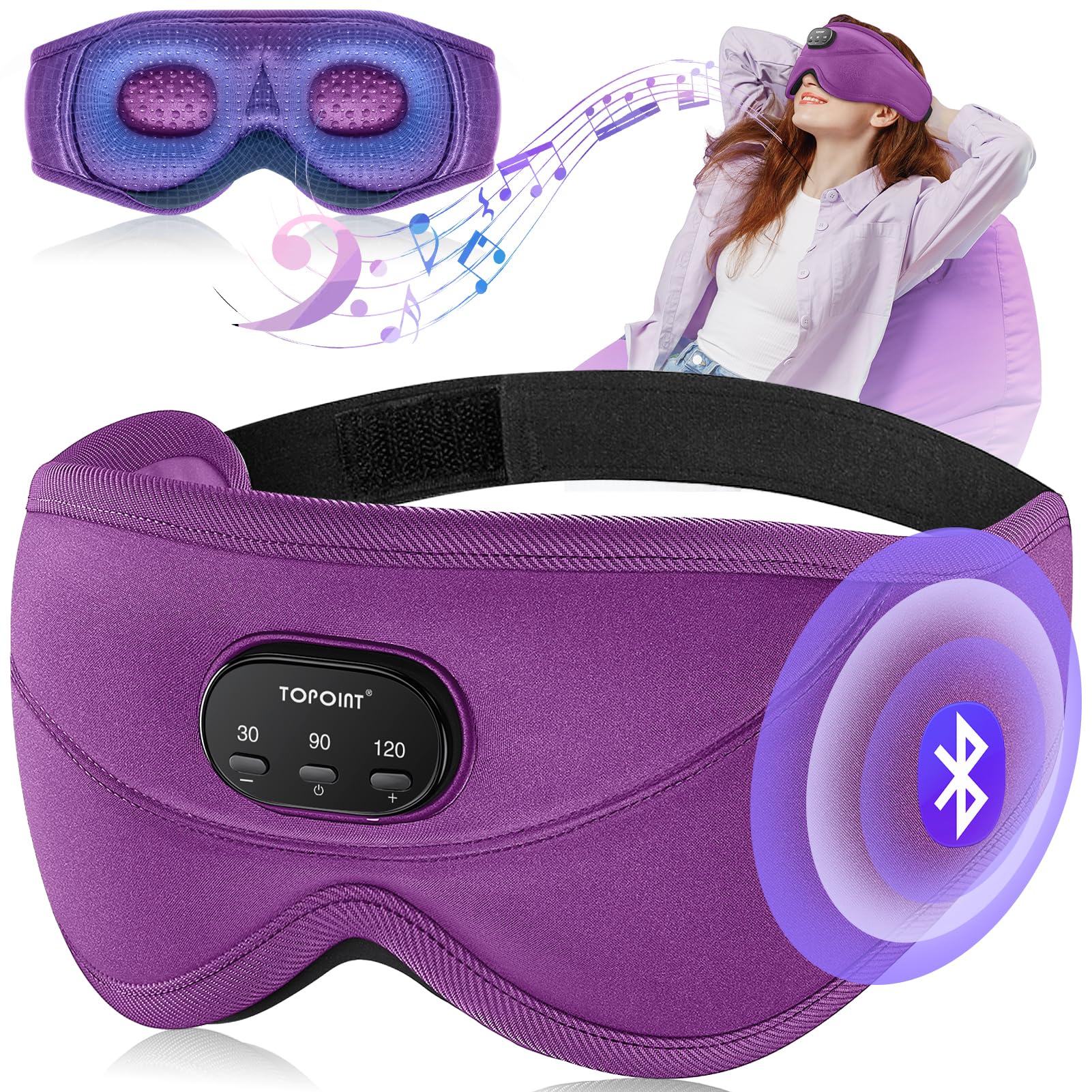 TOPOINT Masque de sommeil bloque la lumière pour des nuits paisibles
