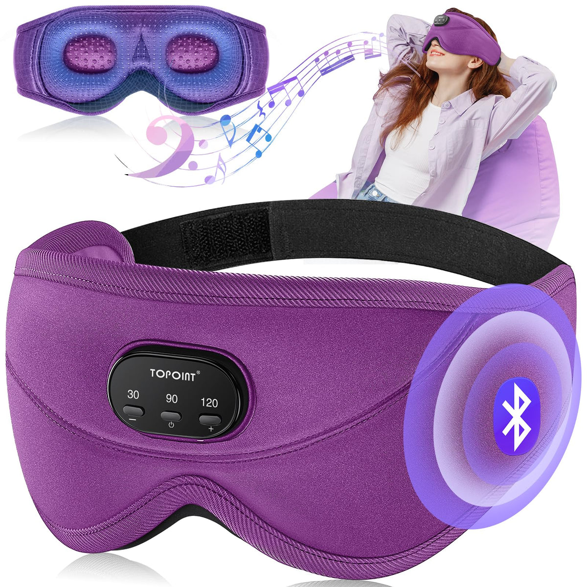 TOPOINT Masque de sommeil bloque la lumière pour des nuits paisibles