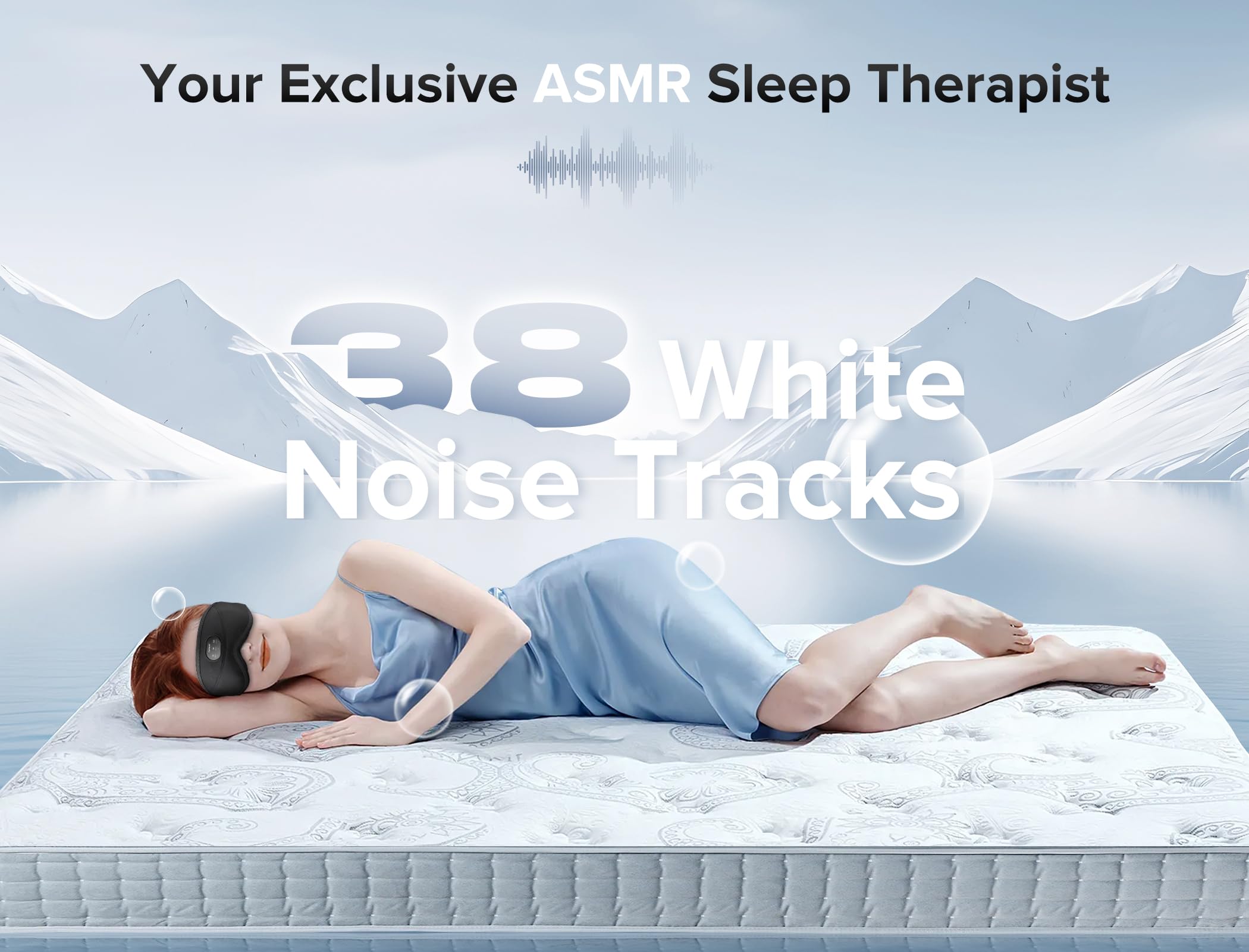 TOPOINT masque sommeil avec 38 sons blancs pour relaxation