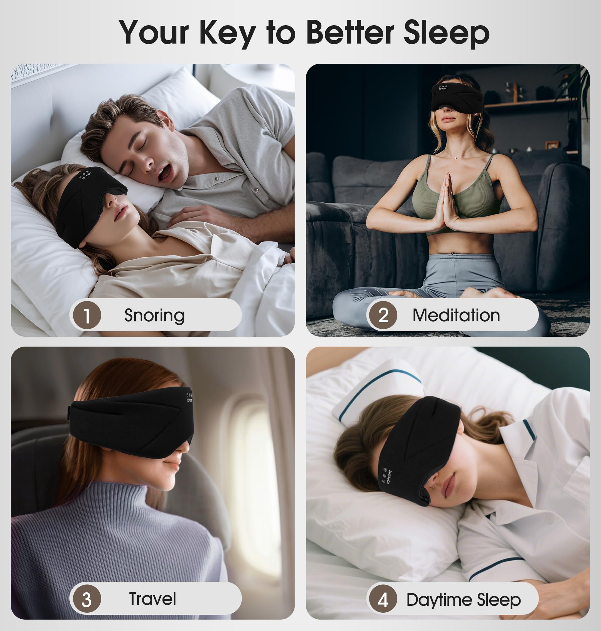 TOPOINT masque-sommeil cadeau prete-a-offrir élégant et pratique.