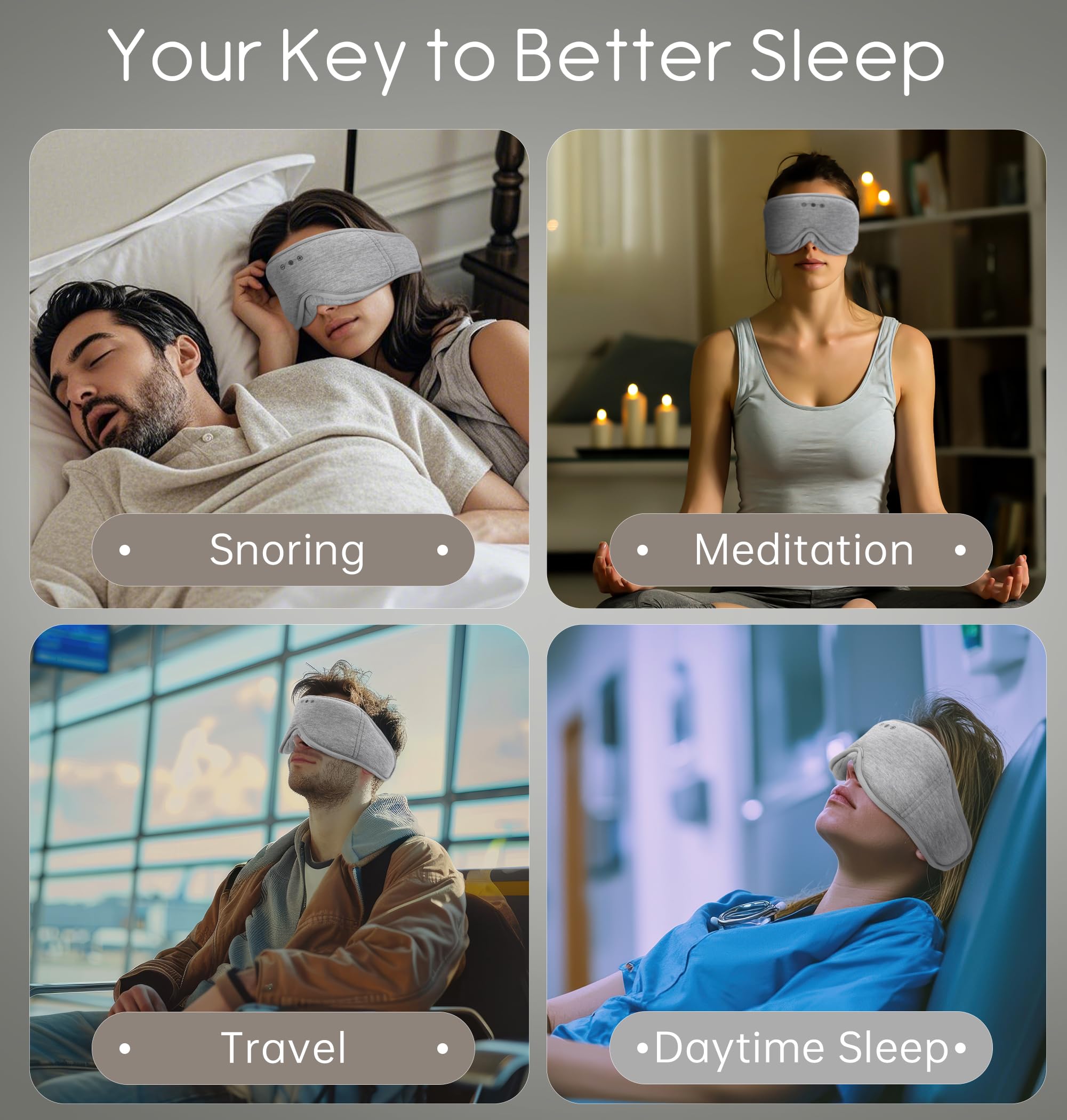 TOPOINT masque-sommeil cadeau prêt à offrir pour voyageurs et détente