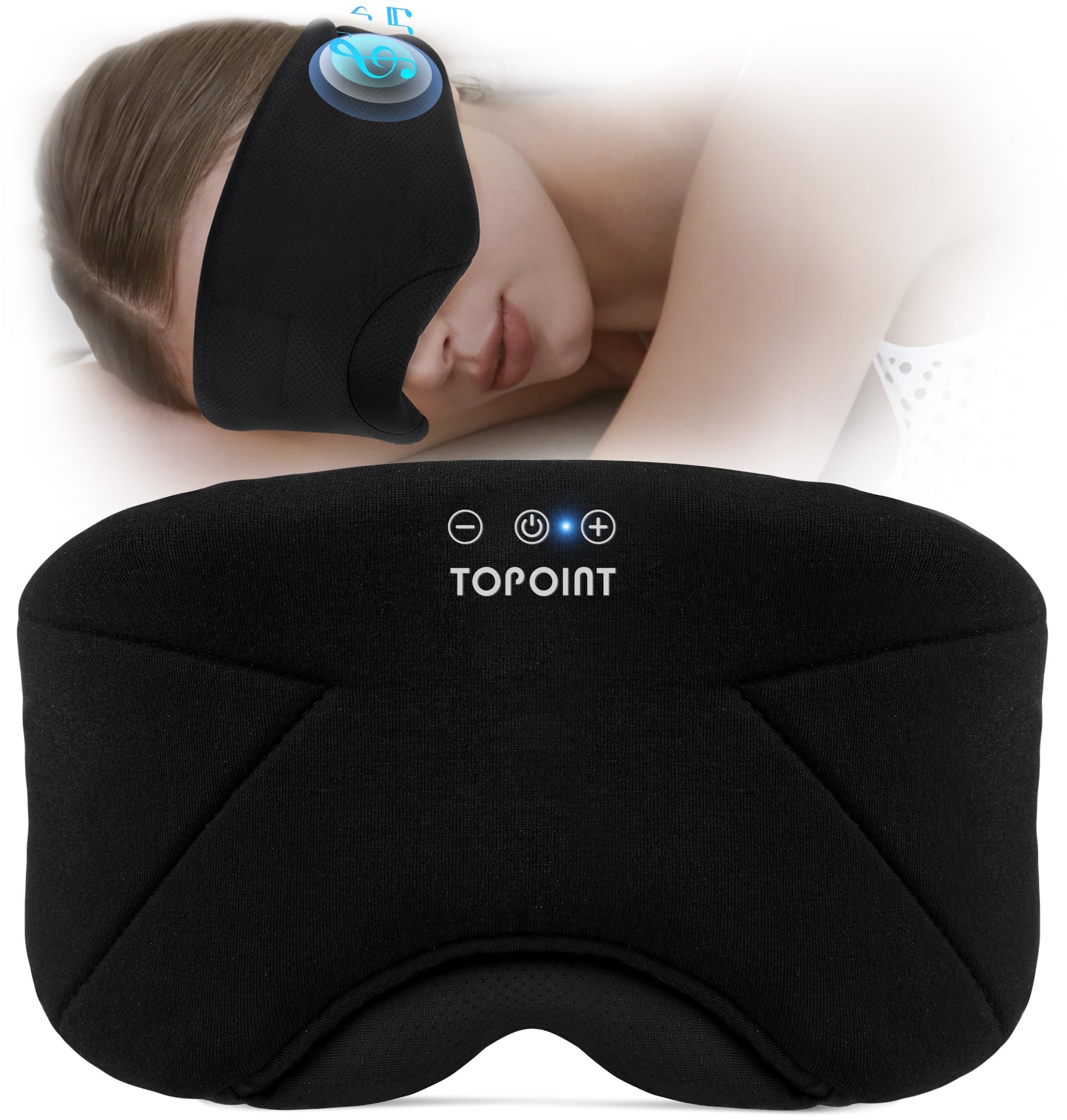 TOPOINT masque-sommeil utilisation-nuit confort et polyvalence pour tout dormir.