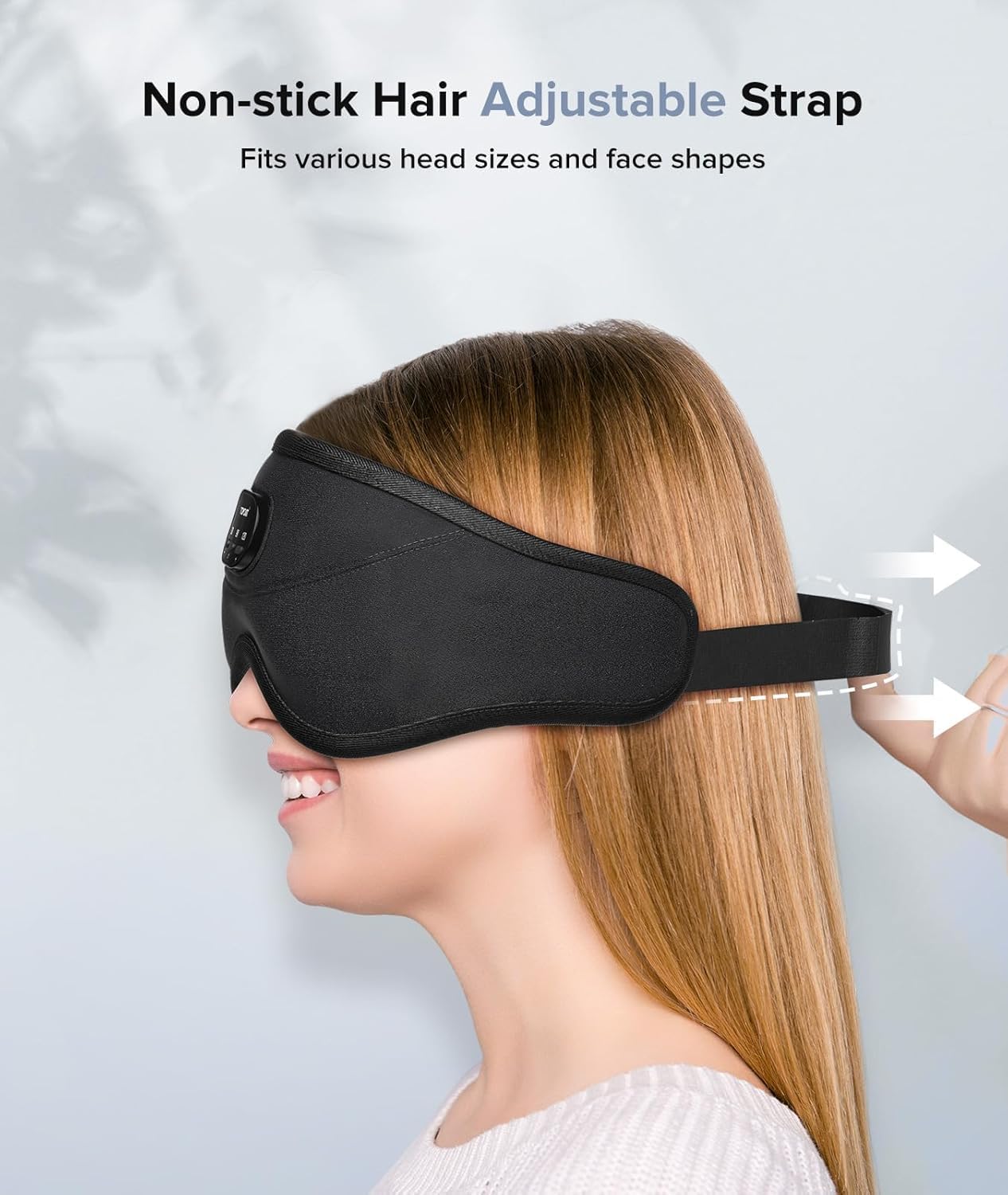 TOPOINT masque sommeil velcro large pour maintien sûr