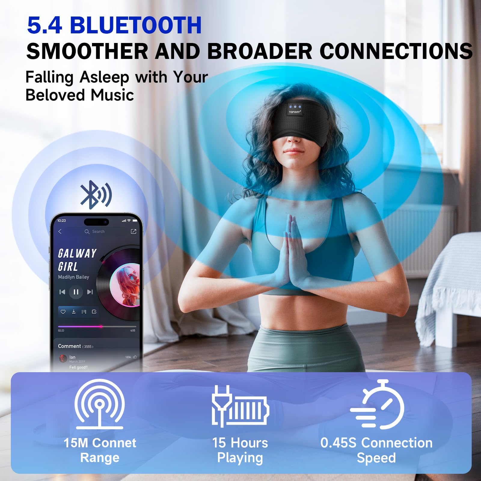 TOPOINT masque sommeil voyage pratique pour dormir facilement en déplacement