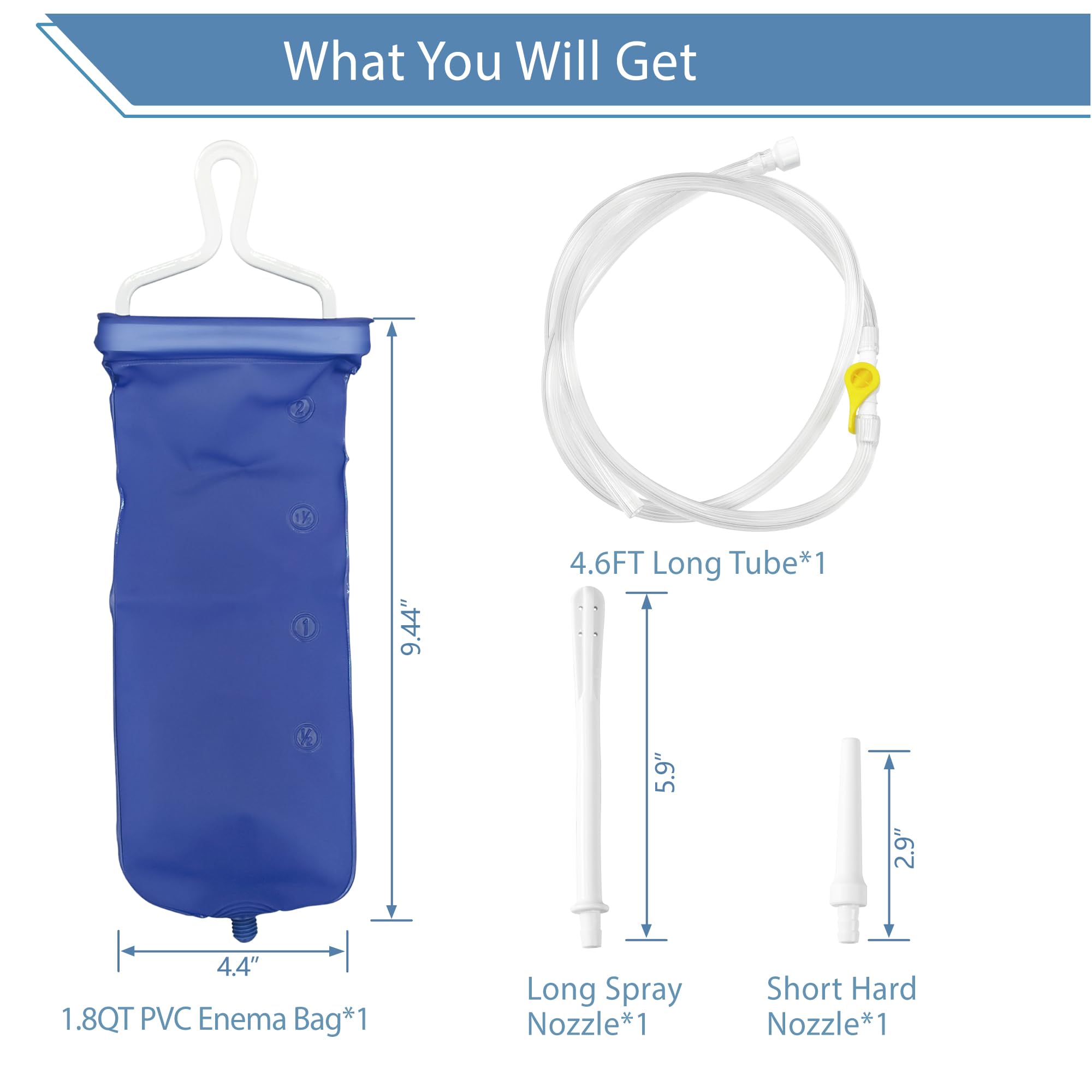 TopQuaFocus sac enema compact pour rangement facile et transport discret.