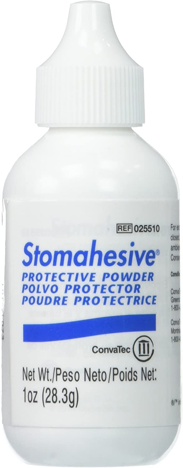 Covatec Stomahesive, poudre protectrice, bouteille 1 oz, absorption hydrique facilitant le soin péristomal.