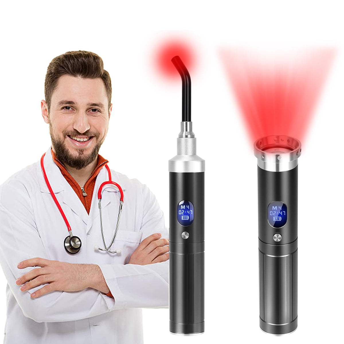 Topvent lumière rouge et infrarouge pour visage et corps, embout détachable.