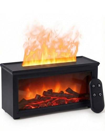 Diffuseur Torlaist huile essentielle feu_cheminée 7 couleurs, ambiance cosy et aromatique
