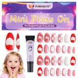 TOROKOM kit ongles presse-enfants 26 pièces parfait pour des looks variés et faciles à assortir.