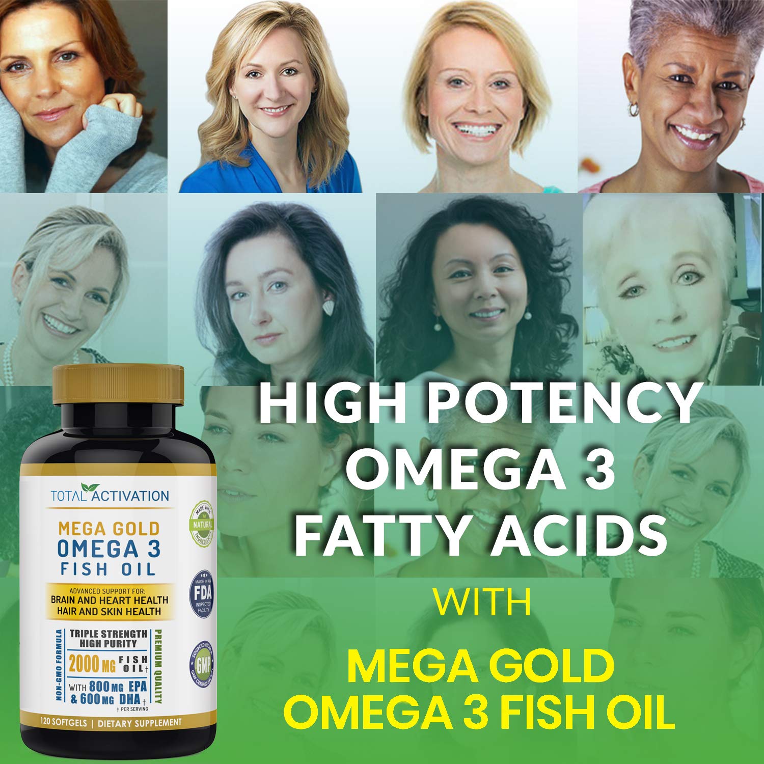Total Activation Omega-3: sans OGM et sans gluten pour plus d inclusivité.