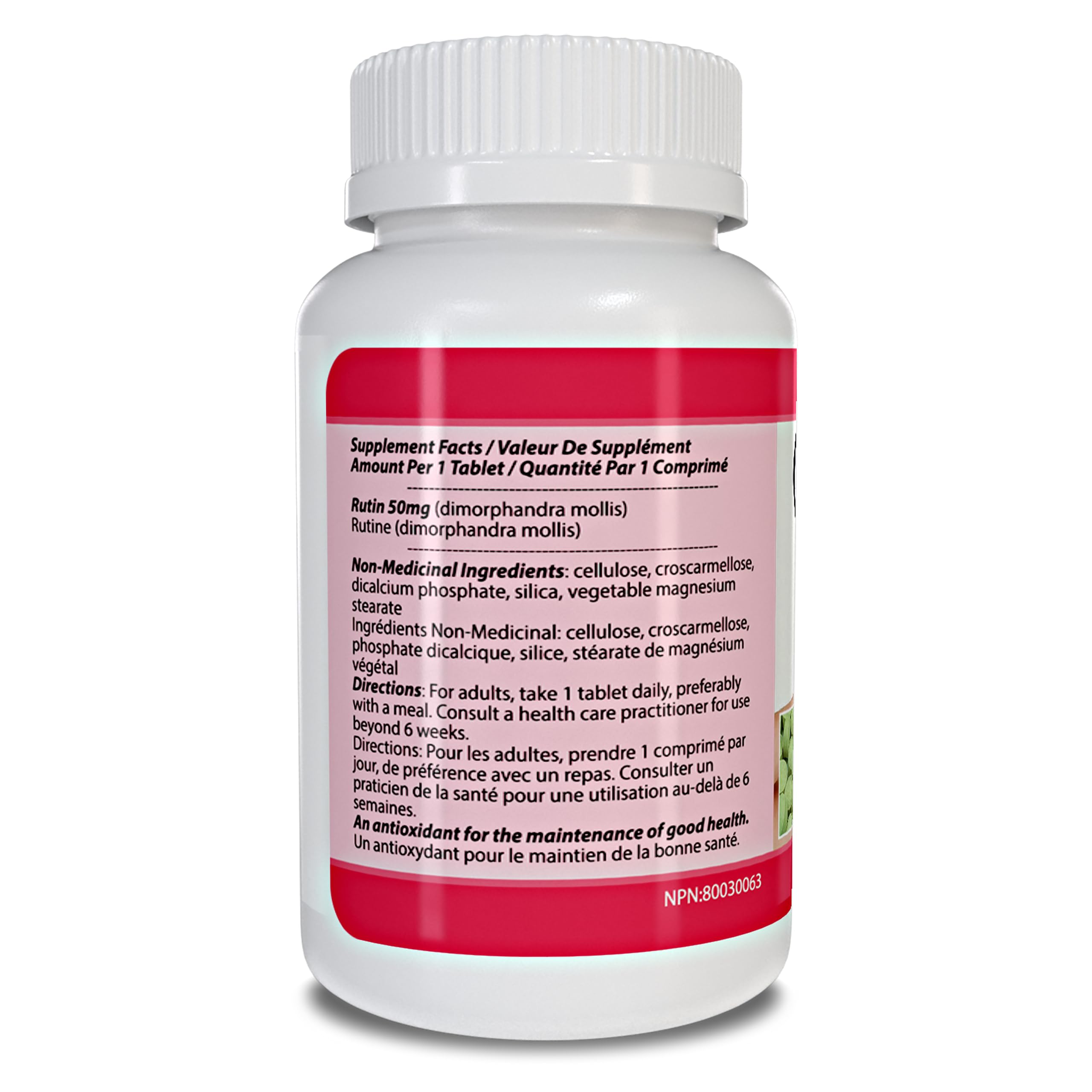 Total Natural Rutin – Gelules 50mg, favorise l’absorption de la vitamine C.