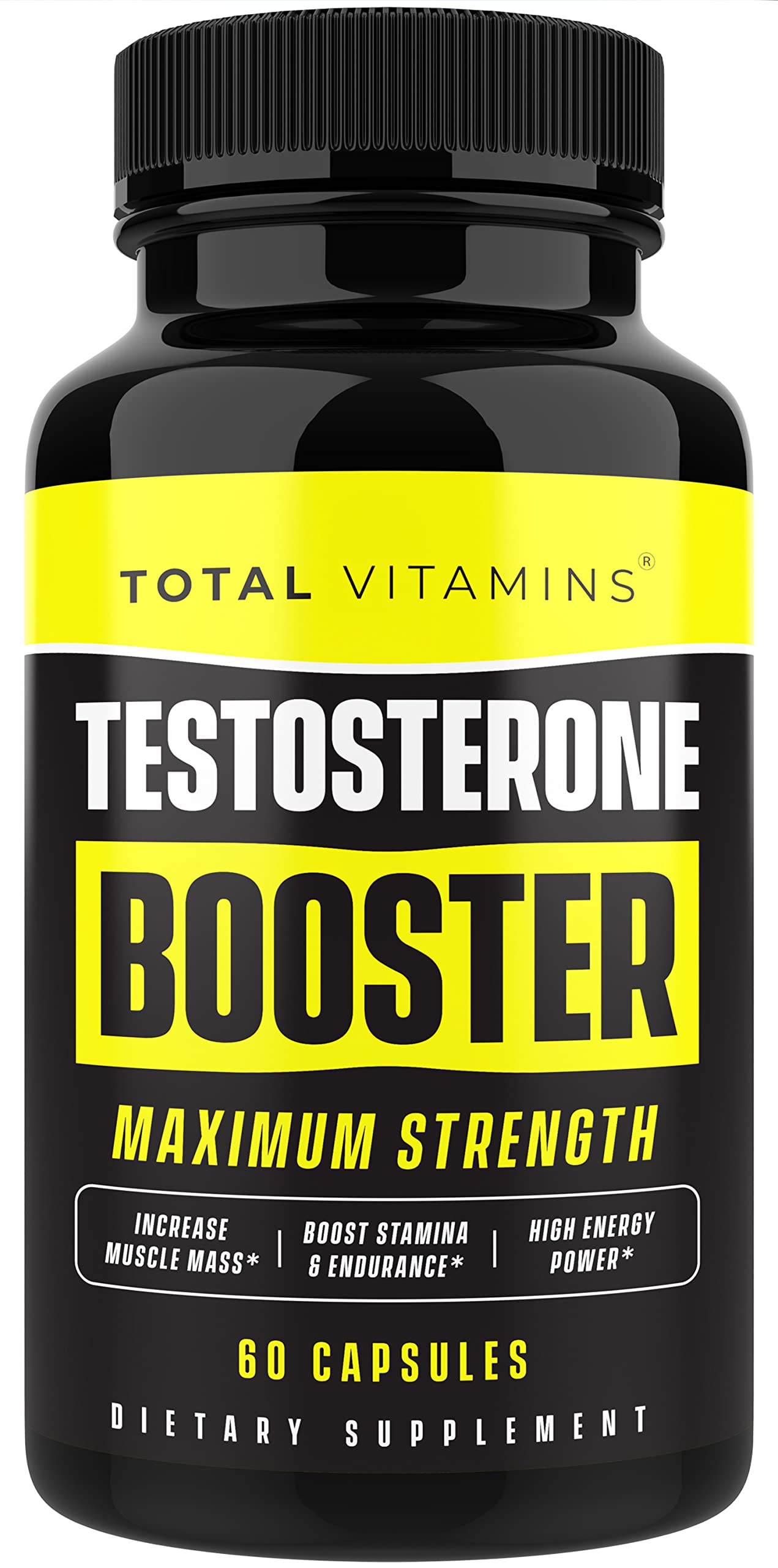 TOTAL VITAMINS Booster Testosterone : tableau ingrédients mettant en avant des composants naturels.