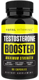 TOTAL VITAMINS Booster Testosterone : tableau ingrédients mettant en avant des composants naturels.