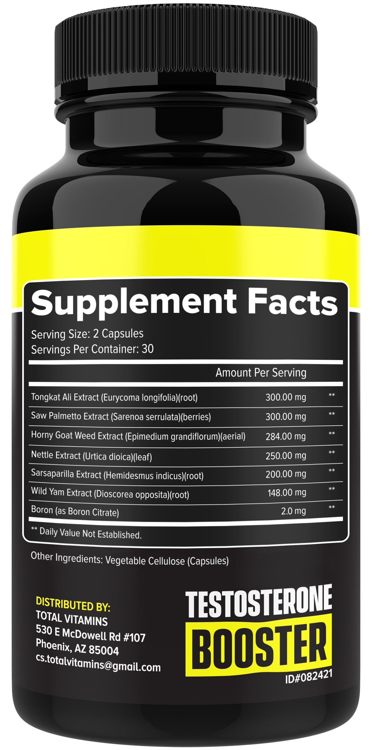 TOTAL VITAMINS Booster Testosterone : visuel packaging facilitant le rangement quotidien.