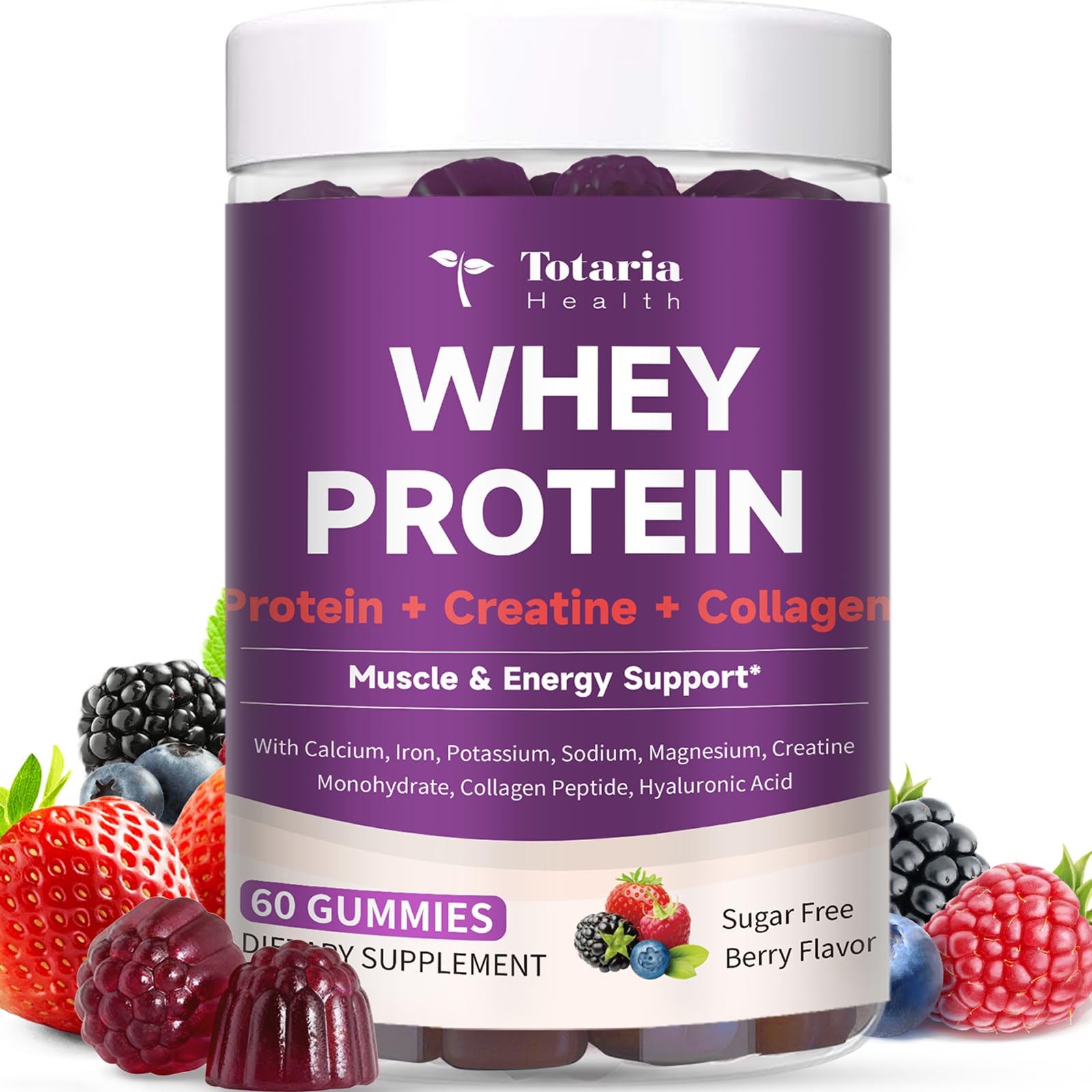 Totaria 3 en 1 Gummies Protéines emballage élégant et pratique