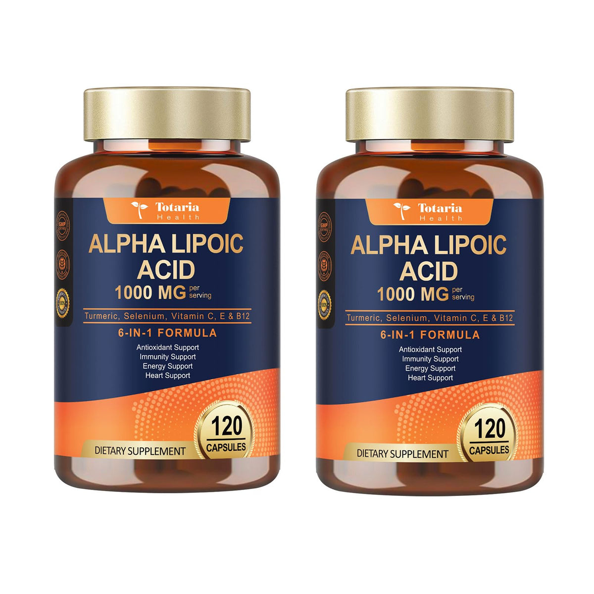 Totaria Acide Alpha-Lipoïque 1000mg capsules: complément énergétique et soutien nerveux quotidien.