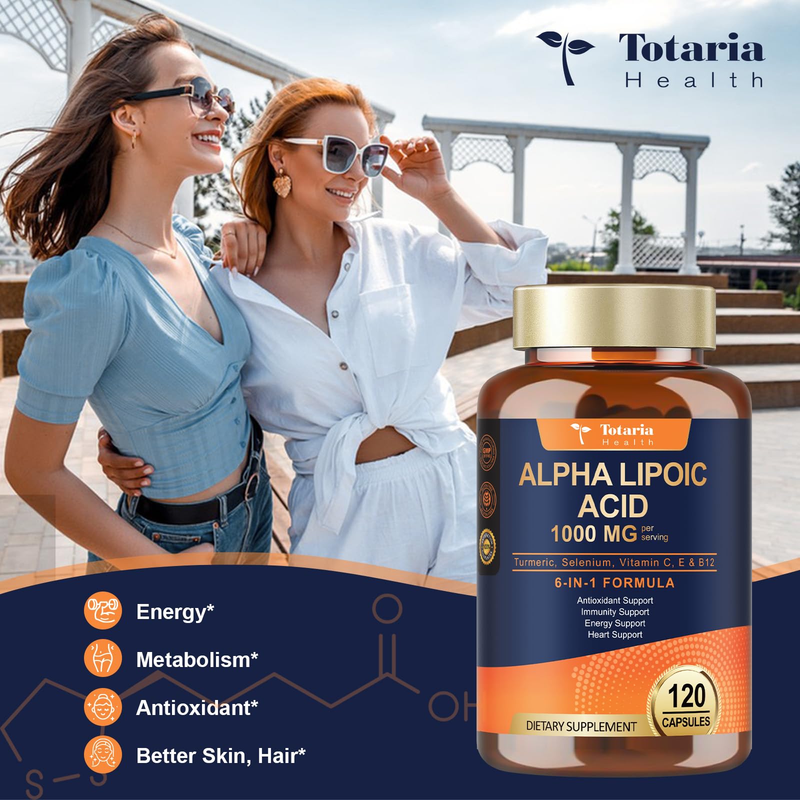 Totaria Acide Alpha-Lipoïque 1000mg dosage-quotidien: dose simple pour un apport constant.