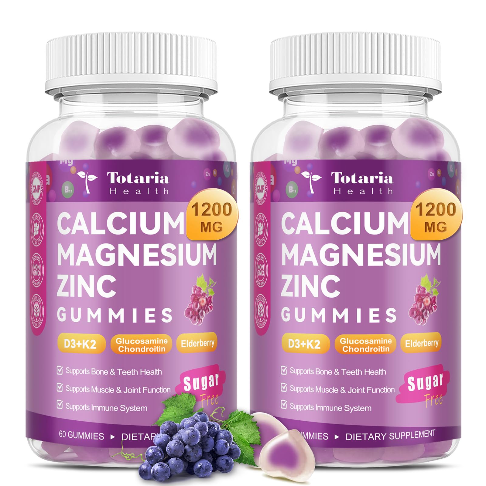 Totaria bonbons-gelifies calcium emballage pratique pour la routine quotidienne.