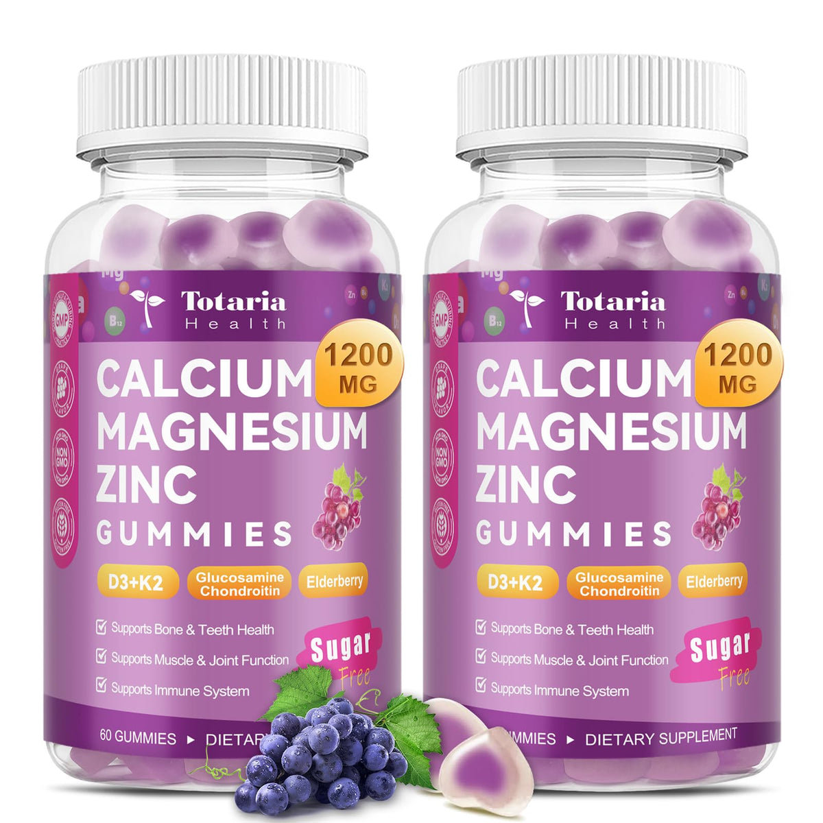 Totaria bonbons-gelifies calcium emballage pratique pour la routine quotidienne.