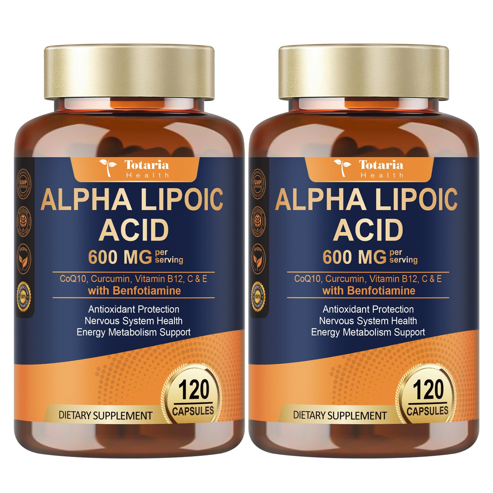 Totaria alpha-lipoïque 600 mg avec benfotiamine, soutien énergie et nerfs.