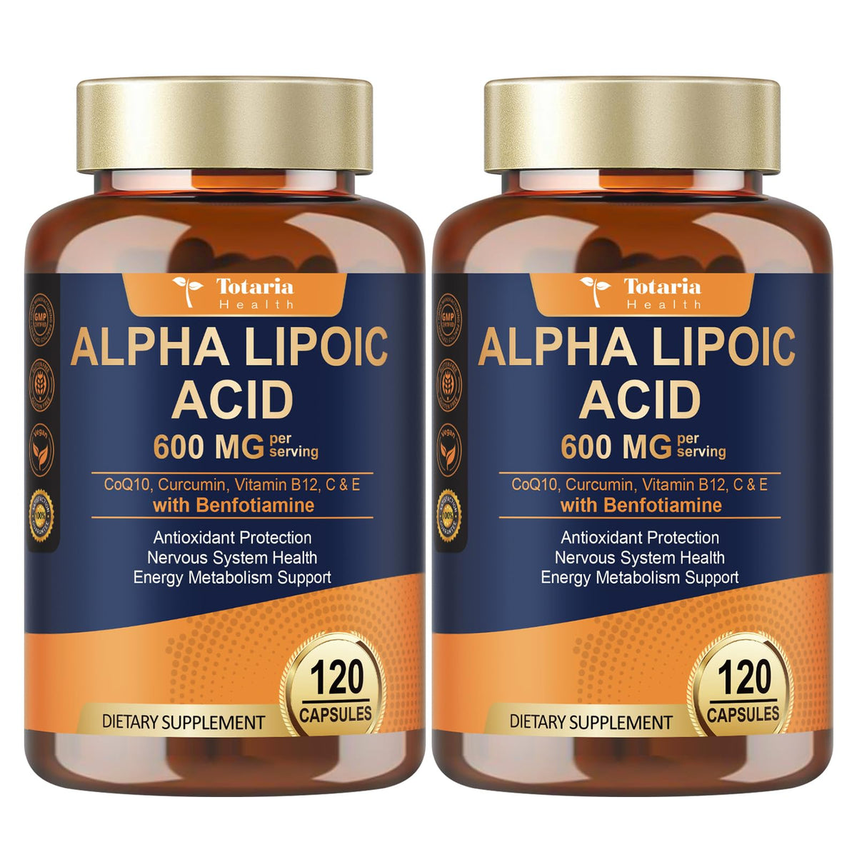 Totaria alpha-lipoïque 600 mg avec benfotiamine, soutien énergie et nerfs.