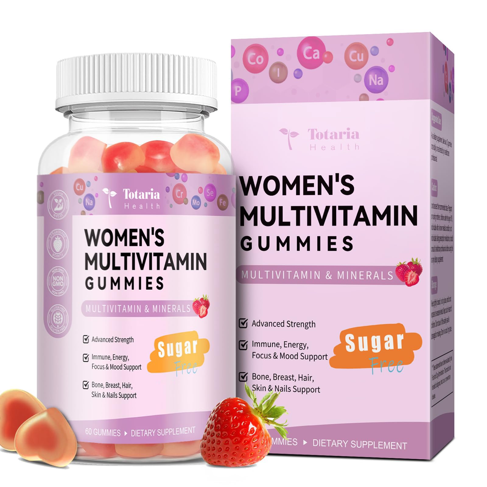 Totaria: bouteille de gummies multivitamines pour femmes, facile à prendre quotidiennement