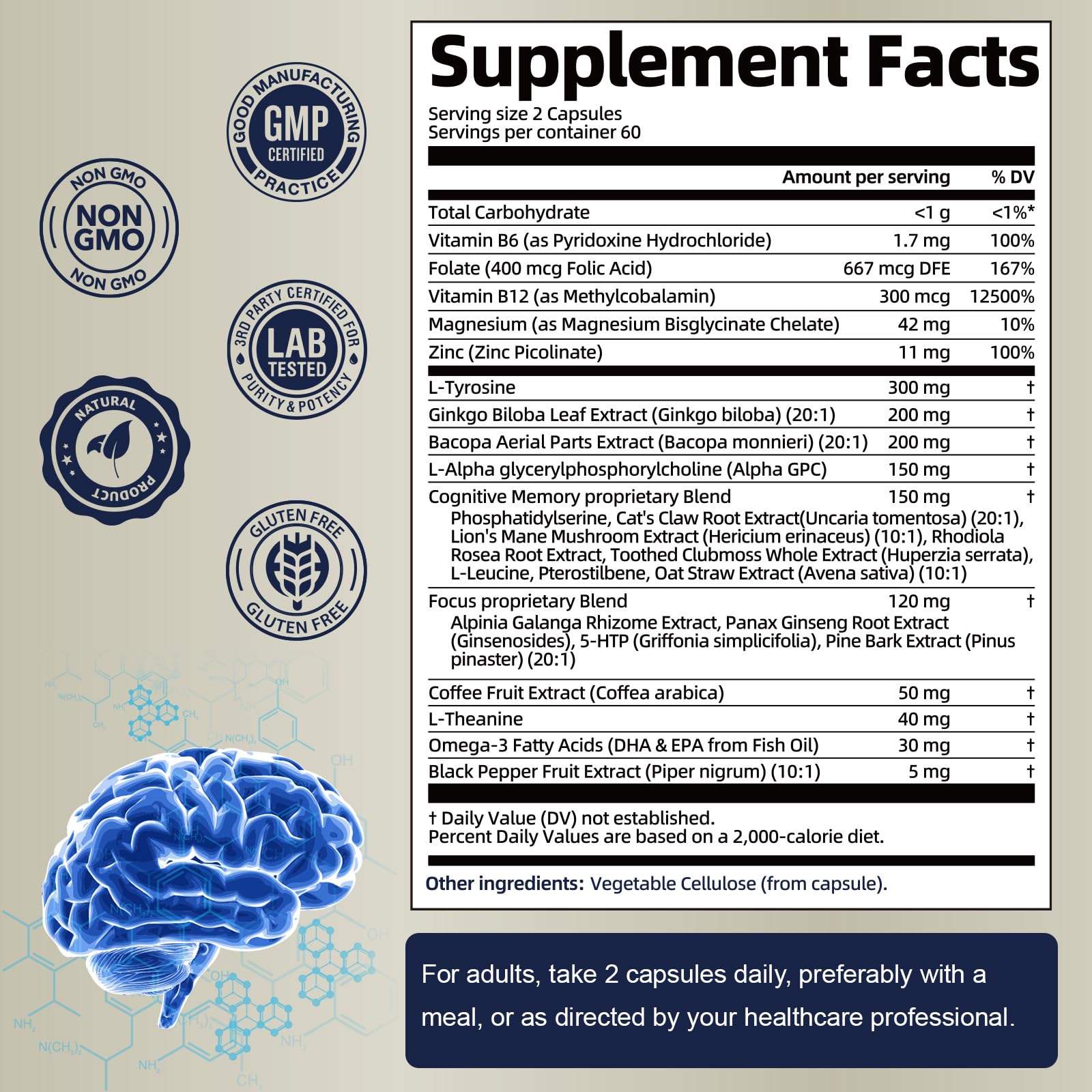 Totaria capsules ginkgo biloba: favorise une circulation cérébrale saine.