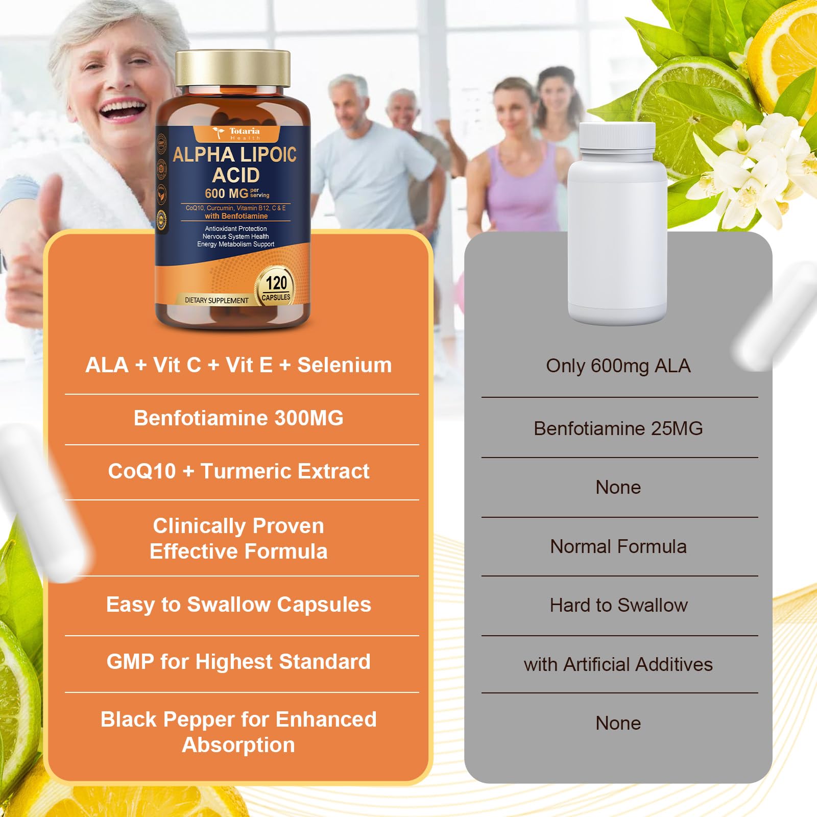 Totaria gelules d'apparence uniforme, facilitent l'apport quotidien.