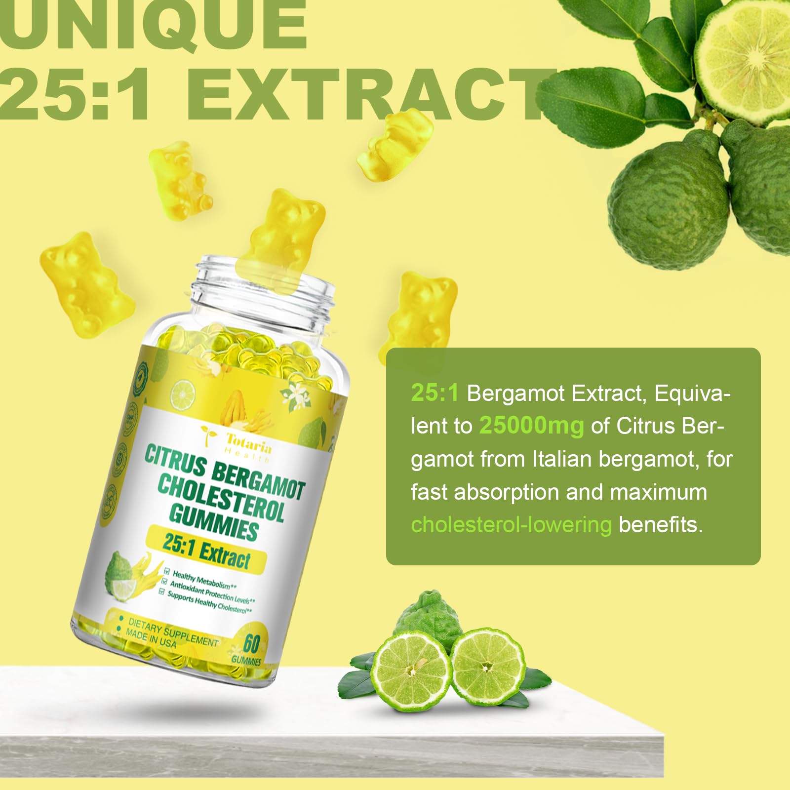 Totaria Gomme Bergamote – gommes orange au goût agréable sans sucre