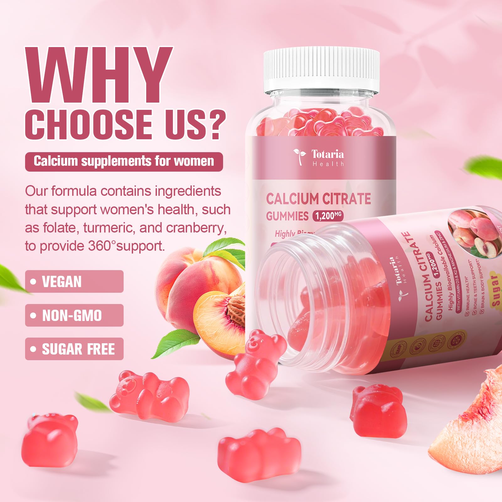 Totaria Gommes Calcium Citrate avec extrait de canneberge — goût naturel et équilibre urinaire.