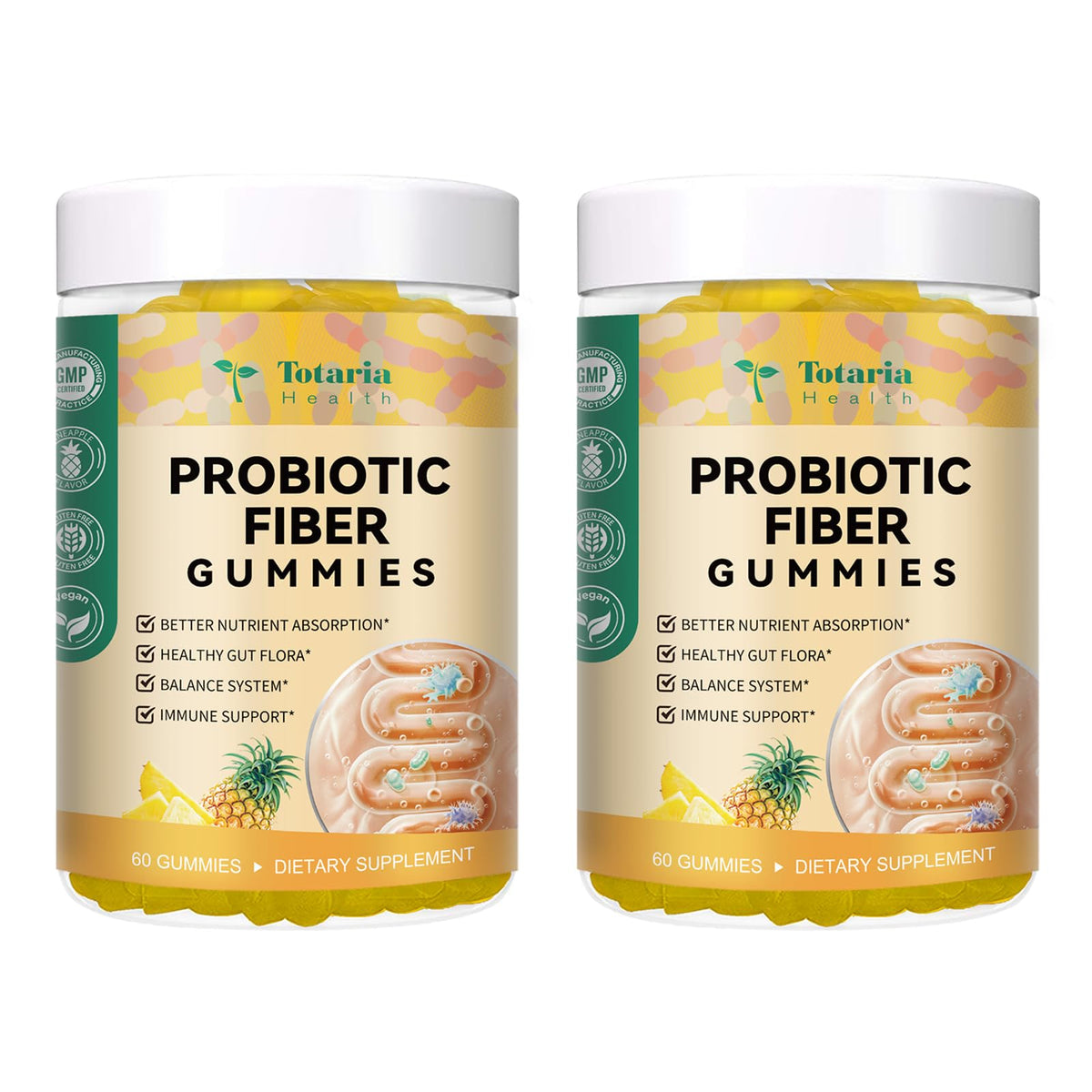 Totaria Gommes fibres Ananas bouchées pratiques pour votre routine quotidienne