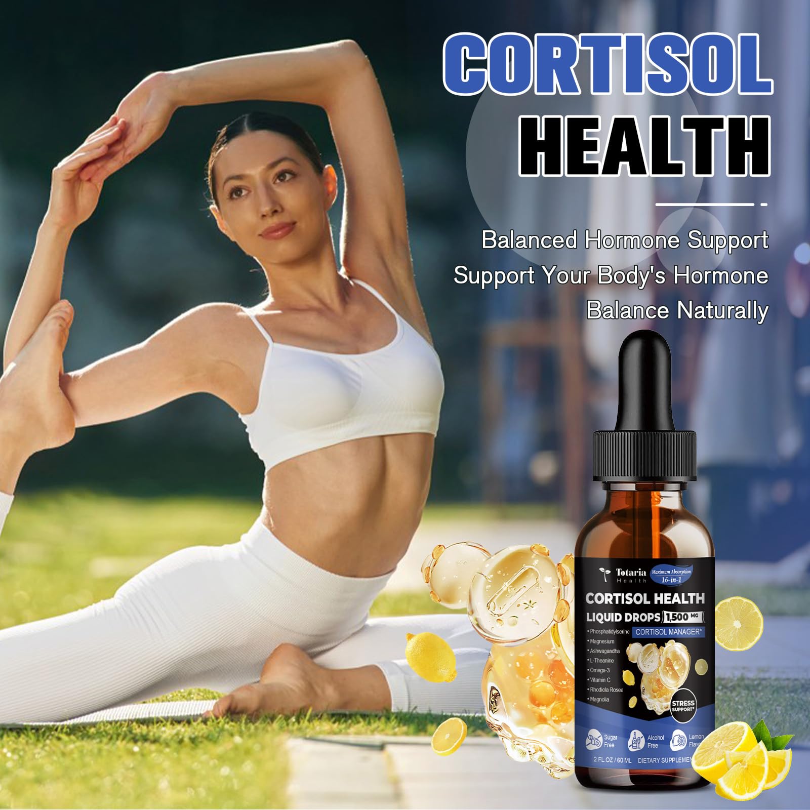 Totaria gouttes cortisol – Ashwagandha et magnésium soutiennent l'équilibre naturel.