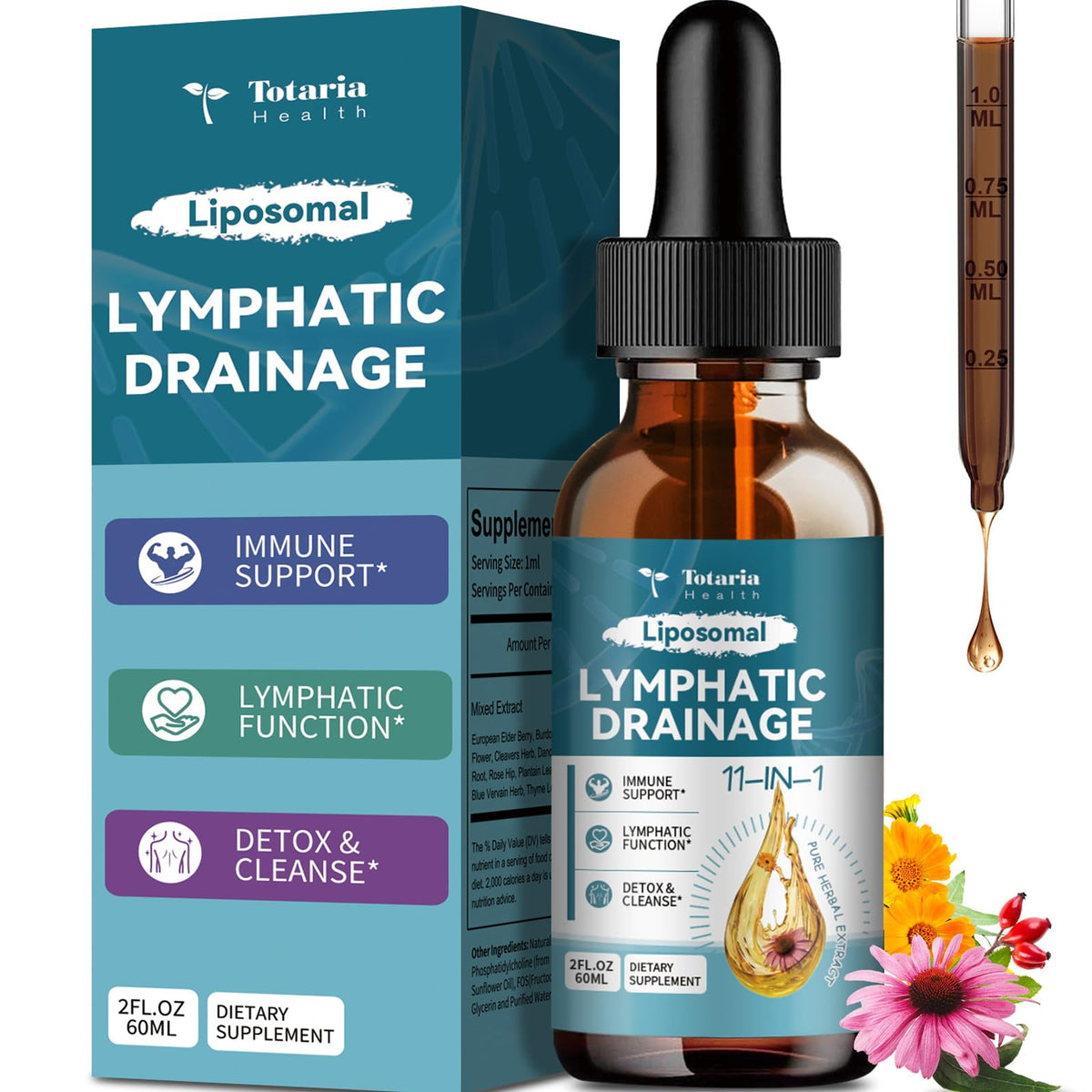 Totaria gouttes drainage lymphatique bio pour soutenir potentiellement le système lymphatique.