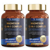 Totaria Magnesium Complex: flacon de 120 capsules, soutien quotidien des muscles et des os.