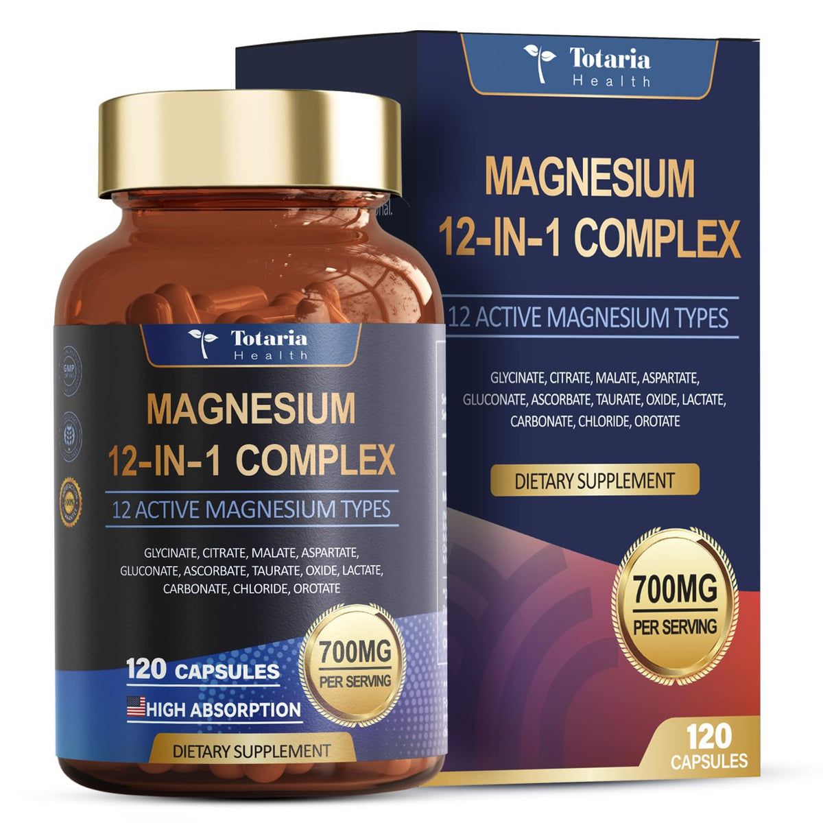 Totaria Magnésium Complex, bouteille pratique pour une prise quotidienne et le bien-être.