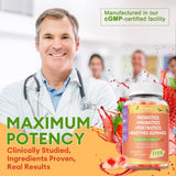 Totaria Gommes 5-en-1 saveur fraise naturelle pour une prise agréable.