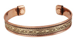 Touchstone bracelet tibetain magnetique deux tons motif tressage fin, look élégant et durable.