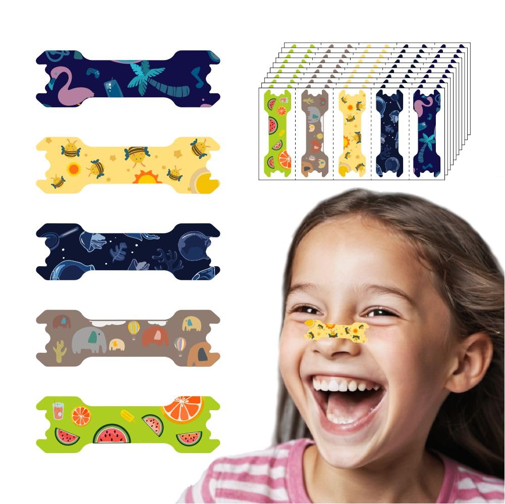 Towdytek bandelettes nasales enfants design cartoon 1 pour respiration plus fluide la nuit