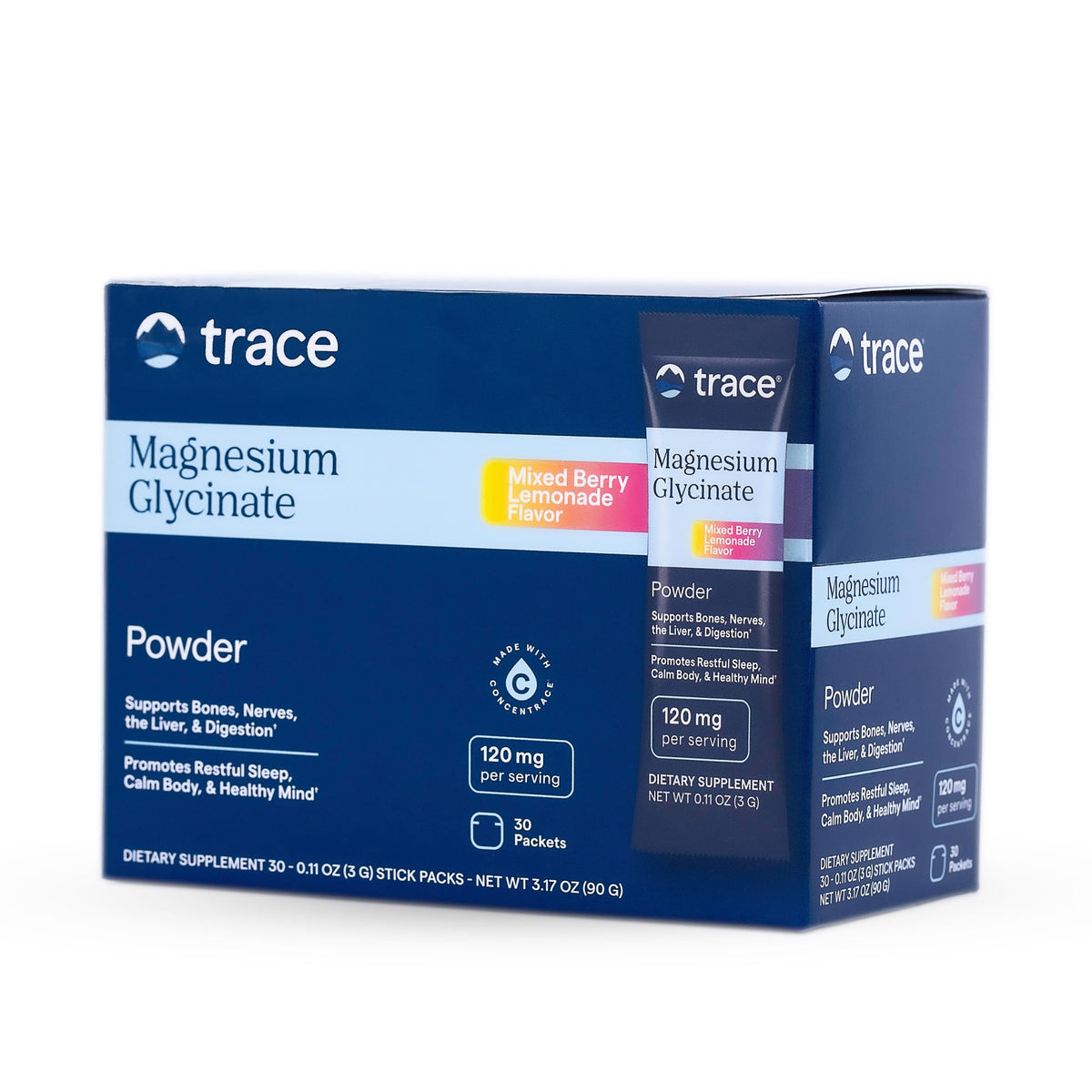 Trace Minerals Magnésium Glycinate – emballage pratique et compact pour le quotidien