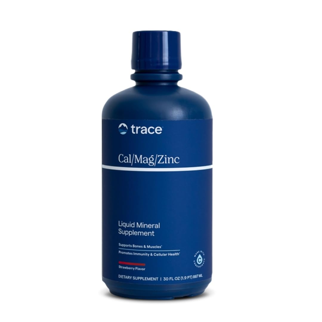 Trace Minerals Cal/Mag/Zinc – bouteille de minéraux liquides avec friabilité et potentiel soutien osseux et musculaire