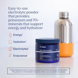 Trace Minerals Céto versée dans l'eau, mélange rapide et agréable.