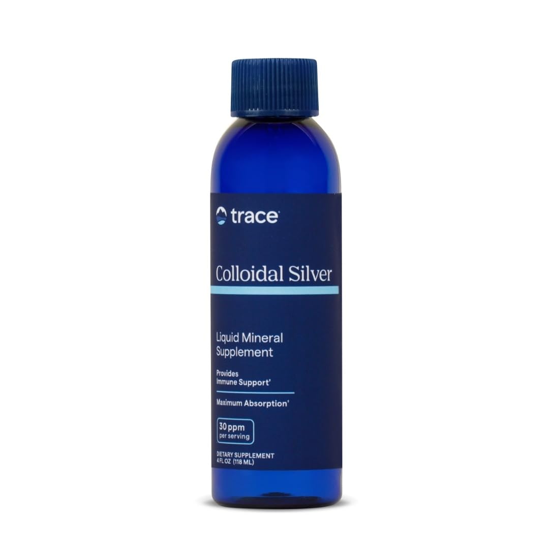 Trace Minerals Colloidal Silver – bouteille argent colloïdal soutient le bien-être quotidien.