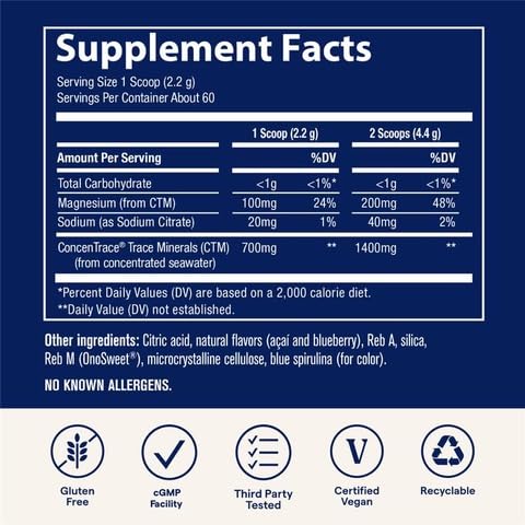Comprimés Trace Minerals ConcenTrace, solution polyvalente.