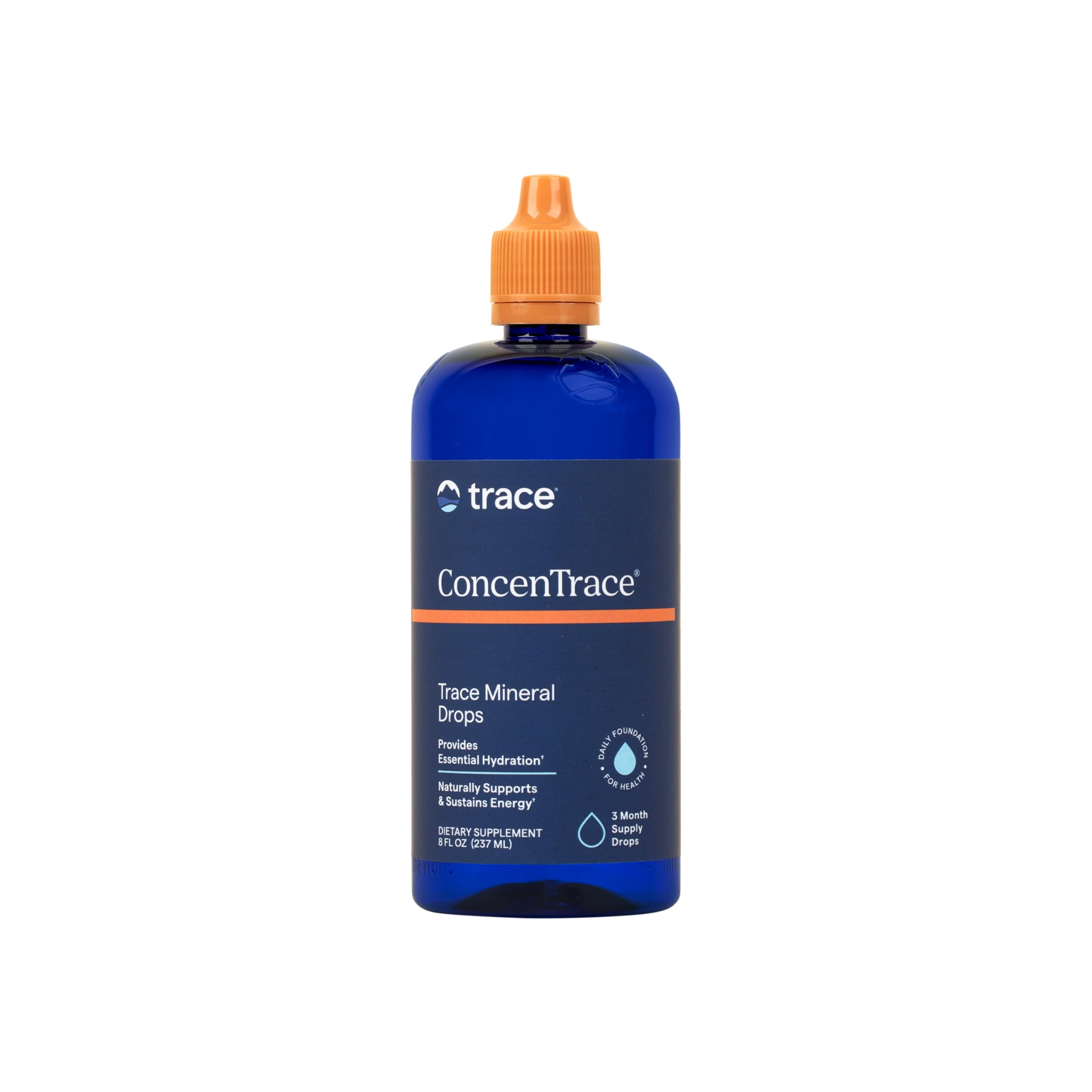 Trace Minerals ConcenTrace – gouttes sur flacon, soutien hydratation et énergie quotidienne.