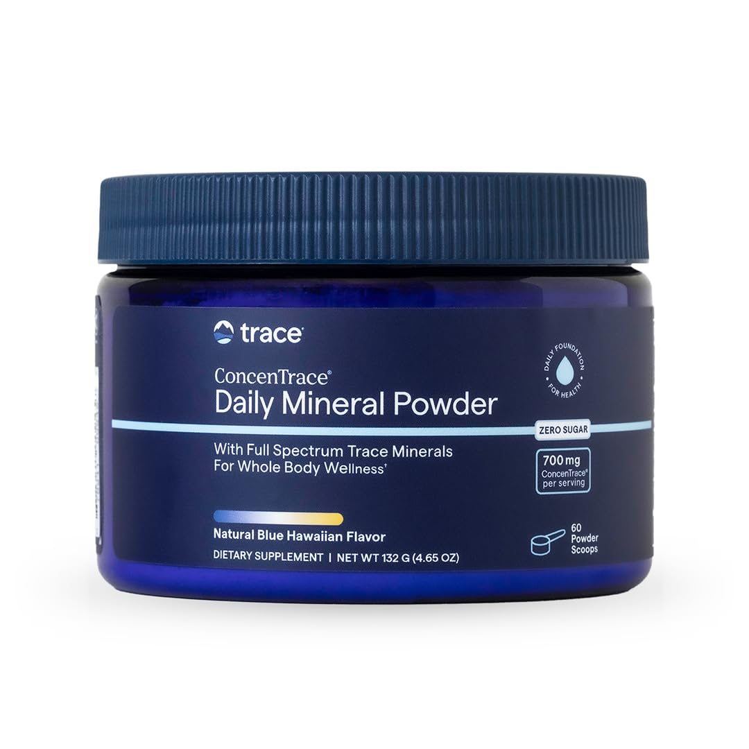Trace Minerals ConcenTrace poudre minéraux 70+, mélange pour énergie et bien-être journalier.